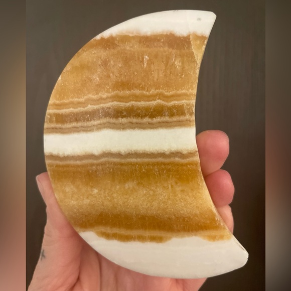 Creamsicle Orange Calcite with custom stand - Picture 1 of 5